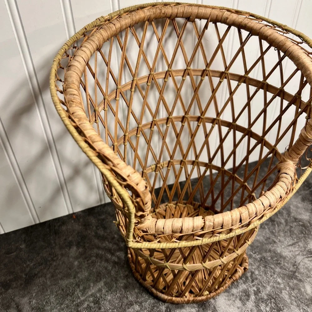 Vintage Wicker Planter Basket | Boho Cottage